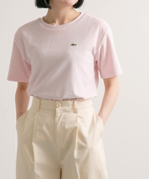 LACOSTE(ラコステ)の「『別注』LACOSTE×DOORS パイルクルーネックTシャツ(Tシャツ/カットソー・レディース・ピンク/ホワイト/ベージュ/ネイビー・FREE)」の12枚目の写真