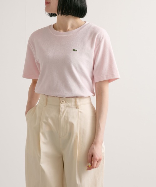 LACOSTE(ラコステ)の「『別注』LACOSTE×DOORS パイルクルーネックTシャツ(Tシャツ/カットソー・レディース・ピンク/ホワイト/ベージュ/ネイビー・FREE)」の13枚目の写真