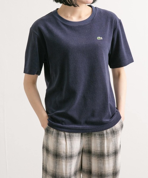 LACOSTE(ラコステ)の「『別注』LACOSTE×DOORS パイルクルーネックTシャツ(Tシャツ/カットソー・レディース・ピンク/ホワイト/ベージュ/ネイビー・FREE)」の14枚目の写真