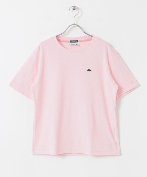 LACOSTE(ラコステ)の「『別注』LACOSTE×DOORS パイルクルーネックTシャツ(Tシャツ/カットソー・レディース・ピンク/ホワイト/ベージュ/ネイビー・FREE)」の8枚目の写真