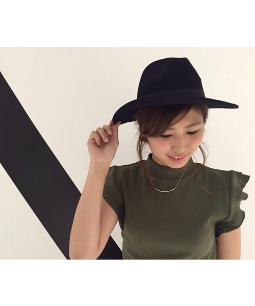 Chico(チコ)の「ハイネックフリルノースリーブ(Tシャツ/カットソー・レディース・ブラック/アイボリー/ピンクベージュ/モスグリーン・FREE)」の12枚目の写真