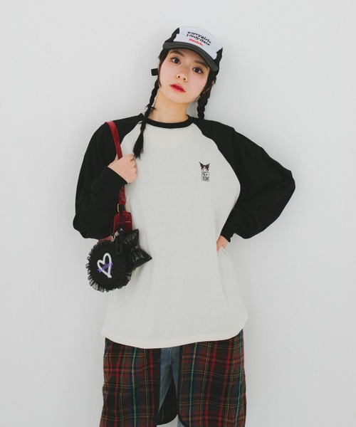 nemne store(ネンネストア)の「【nemne store × My Melody & Kuromiコラボアイテム】ハートモチーフラグランロンT(Tシャツ/カットソー・レディース・ブラック/ネイビー・SMALL/MEDIUM)」の13枚目の写真