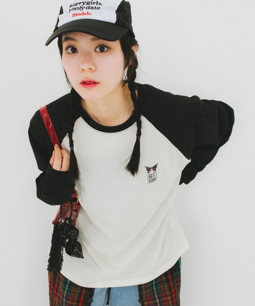 nemne store(ネンネストア)の「【nemne store × My Melody & Kuromiコラボアイテム】ハートモチーフラグランロンT(Tシャツ/カットソー・レディース・ブラック/ネイビー・SMALL/MEDIUM)」の10枚目の写真
