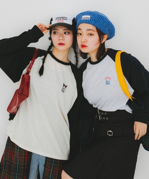 nemne store(ネンネストア)の「【nemne store × My Melody & Kuromiコラボアイテム】ハートモチーフラグランロンT(Tシャツ/カットソー・レディース・ブラック/ネイビー・SMALL/MEDIUM)」の5枚目の写真
