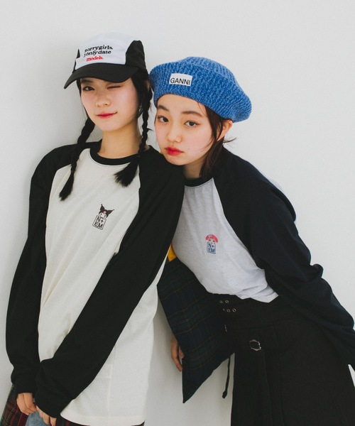 nemne store(ネンネストア)の「【nemne store × My Melody & Kuromiコラボアイテム】ハートモチーフラグランロンT(Tシャツ/カットソー・レディース・ブラック/ネイビー・SMALL/MEDIUM)」の6枚目の写真