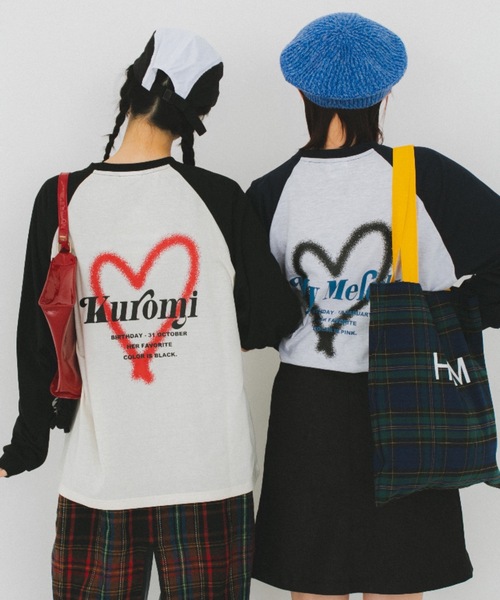 nemne store(ネンネストア)の「【nemne store × My Melody & Kuromiコラボアイテム】ハートモチーフラグランロンT(Tシャツ/カットソー・レディース・ブラック/ネイビー・SMALL/MEDIUM)」の4枚目の写真