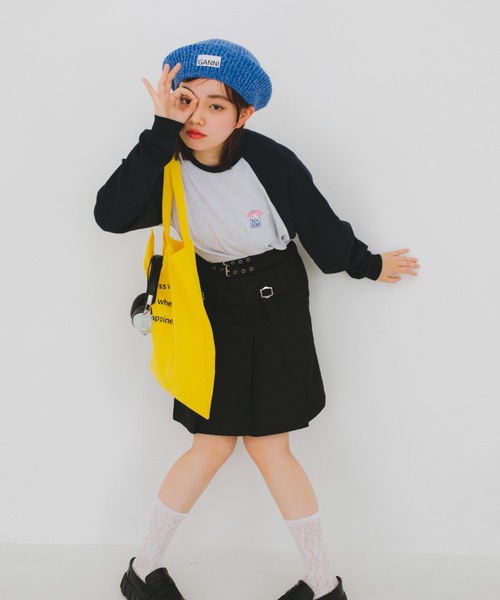 nemne store(ネンネストア)の「【nemne store × My Melody & Kuromiコラボアイテム】ハートモチーフラグランロンT(Tシャツ/カットソー・レディース・ブラック/ネイビー・SMALL/MEDIUM)」の16枚目の写真