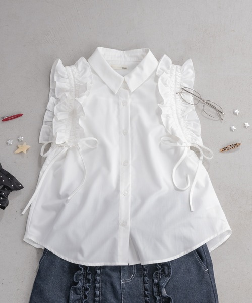ブラウス シャツ 「 ZOZOTOWN限定 」drawstring ribbon shirt/ドロストリボンブラウス レディース ZOZOTOWN限定 】drawstring ribbon shirt/ドロストリボン