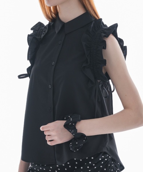 ZOZOTOWN限定 】drawstring ribbon shirt/ドロストリボン