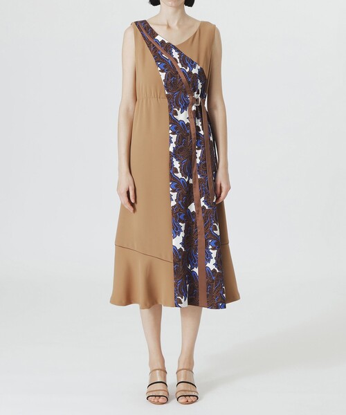 LOVELESS（ラブレス）の「【手洗い可】ブロッキングリゾートプリントワンピース（ワンピース・レディース・ベージュ系その他・36/34）」の7枚目の写真