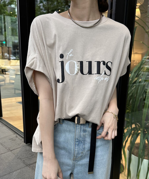 セール】【WEB限定】パールロゴボックスTEE（Tシャツ/カットソー