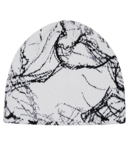 FLAREUP（フレアアップ）の「韓国ブランド FLAREUP フレアアップ Chaos Knit Beanie ニット帽 総柄ビーニー 深め 帽子 韓国ファッション ストリートファッション テック系ファッション（ニットキャップ/ビーニー・メンズ・ブラック/オフホワイト・ONE SIZE）」の5枚目の写真