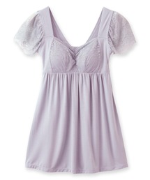 fran de lingerie | ナイトブラ付きルーム＆ラウンジウェアナイトブラ付きレース袖プルオーバー 「ルナイト Tシャツ」 ナイトブラ付きレース袖Tシャツ(その他アンダーウェア/インナー)