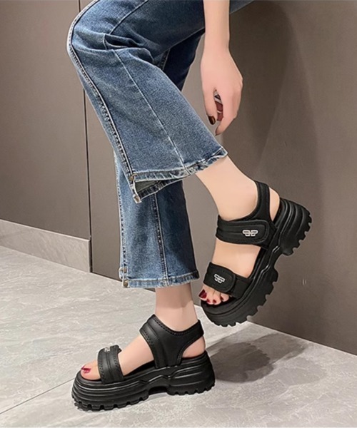 Miniministore(ミニミニストア)の「厚底ベルクロサンダル スポーツサンダル夏(サンダル・レディース・アイボリー/ベージュ/ブラック・23.5cm/23.0cm/22.5cm/24.0cm/24.5cm)」の18枚目の写真