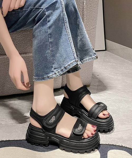 Miniministore(ミニミニストア)の「厚底ベルクロサンダル スポーツサンダル夏(サンダル・レディース・アイボリー/ベージュ/ブラック・23.5cm/23.0cm/22.5cm/24.0cm/24.5cm)」の19枚目の写真