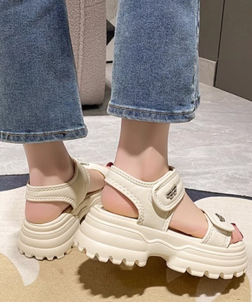 Miniministore(ミニミニストア)の「厚底ベルクロサンダル スポーツサンダル夏(サンダル・レディース・アイボリー/ベージュ/ブラック・23.5cm/23.0cm/22.5cm/24.0cm/24.5cm)」の21枚目の写真