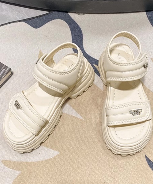 Miniministore(ミニミニストア)の「厚底ベルクロサンダル スポーツサンダル夏(サンダル・レディース・アイボリー/ベージュ/ブラック・23.5cm/23.0cm/22.5cm/24.0cm/24.5cm)」の6枚目の写真