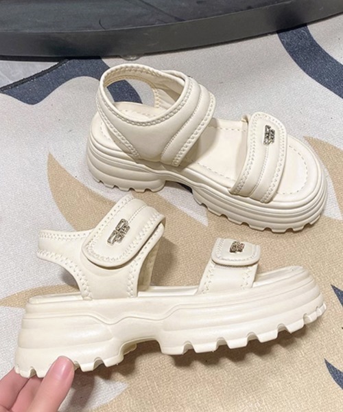 Miniministore(ミニミニストア)の「厚底ベルクロサンダル スポーツサンダル夏(サンダル・レディース・アイボリー/ベージュ/ブラック・23.5cm/23.0cm/22.5cm/24.0cm/24.5cm)」の8枚目の写真