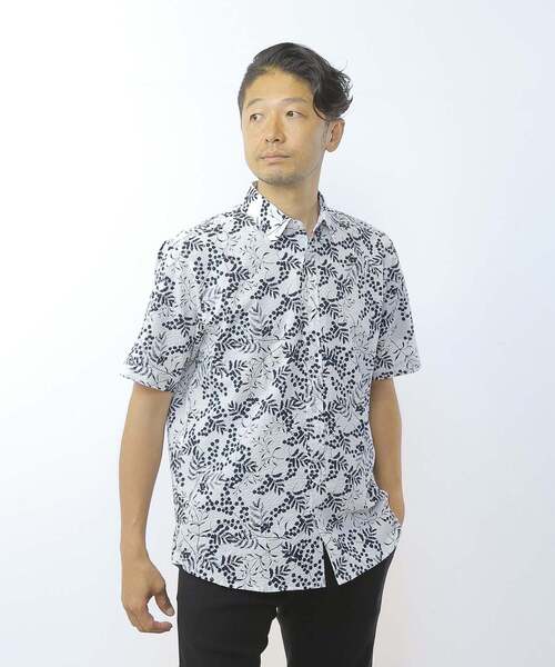 MEN'S MELROSE（メンズメルローズ）の「HIBIYAKADAN コラボ半袖レギュラーカラーシャツ（Tシャツ/カットソー・メンズ・ホワイト/ネイビー/ミント・3/2/4）」の4枚目の写真