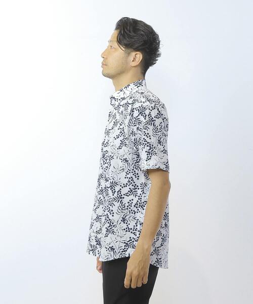 MEN'S MELROSE（メンズメルローズ）の「HIBIYAKADAN コラボ半袖レギュラーカラーシャツ（Tシャツ/カットソー・メンズ・ホワイト/ネイビー/ミント・3/2/4）」の5枚目の写真