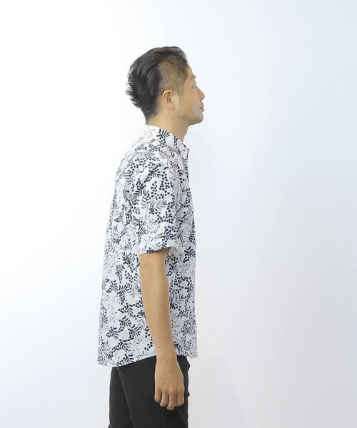 MEN'S MELROSE（メンズメルローズ）の「HIBIYAKADAN コラボ半袖レギュラーカラーシャツ（Tシャツ/カットソー・メンズ・ホワイト/ネイビー/ミント・3/2/4）」の7枚目の写真