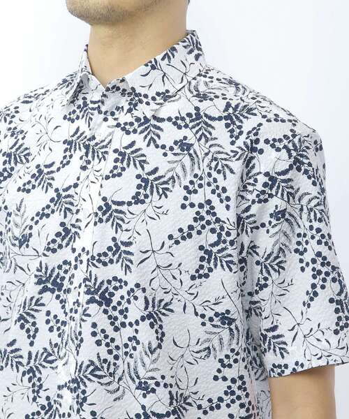 MEN'S MELROSE（メンズメルローズ）の「HIBIYAKADAN コラボ半袖レギュラーカラーシャツ（Tシャツ/カットソー・メンズ・ホワイト/ネイビー/ミント・3/2/4）」の8枚目の写真