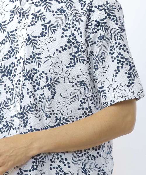 MEN'S MELROSE（メンズメルローズ）の「HIBIYAKADAN コラボ半袖レギュラーカラーシャツ（Tシャツ/カットソー・メンズ・ホワイト/ネイビー/ミント・3/2/4）」の9枚目の写真