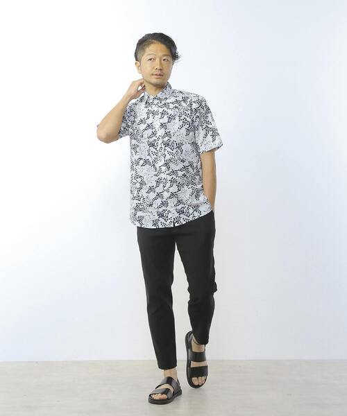 MEN'S MELROSE（メンズメルローズ）の「HIBIYAKADAN コラボ半袖レギュラーカラーシャツ（Tシャツ/カットソー・メンズ・ホワイト/ネイビー/ミント・3/2/4）」の19枚目の写真