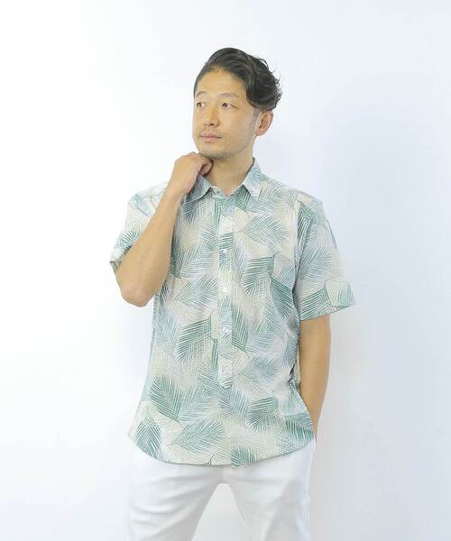 MEN'S MELROSE（メンズメルローズ）の「HIBIYAKADAN コラボ半袖レギュラーカラーシャツ（Tシャツ/カットソー・メンズ・ホワイト/ネイビー/ミント・3/2/4）」の21枚目の写真