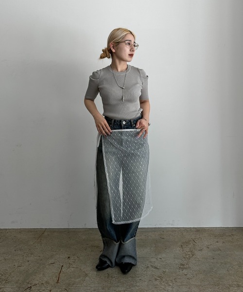 Happy John（ハッピージョン）の「lace wrap skirt / レースラップスカート（スカート・レディース・ホワイト/ブラック・FREE）」の8枚目の写真