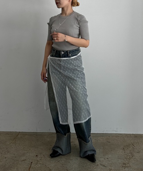 Happy John（ハッピージョン）の「lace wrap skirt / レースラップスカート（スカート・レディース・ホワイト/ブラック・FREE）」の9枚目の写真