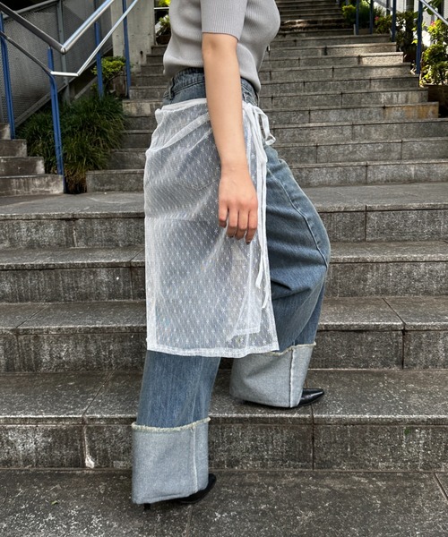 Happy John（ハッピージョン）の「lace wrap skirt / レースラップスカート（スカート・レディース・ホワイト/ブラック・FREE）」の10枚目の写真