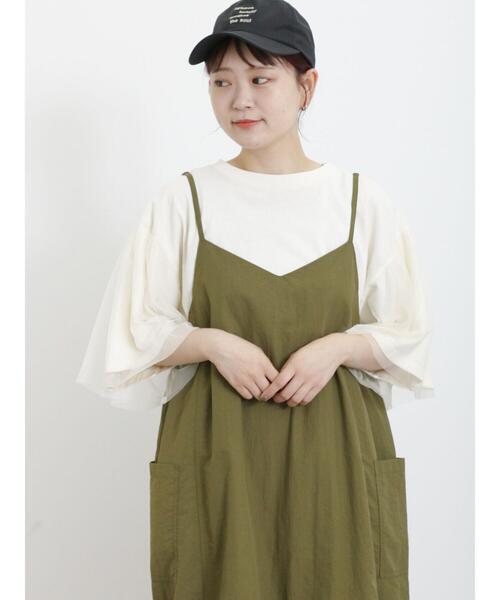 Samansa Mos2（サマンサ モスモス）の「袖チュールピグメントTシャツ（Tシャツ/カットソー・レディース・ブルー/キナリ/チャコールグレー・F）」の14枚目の写真