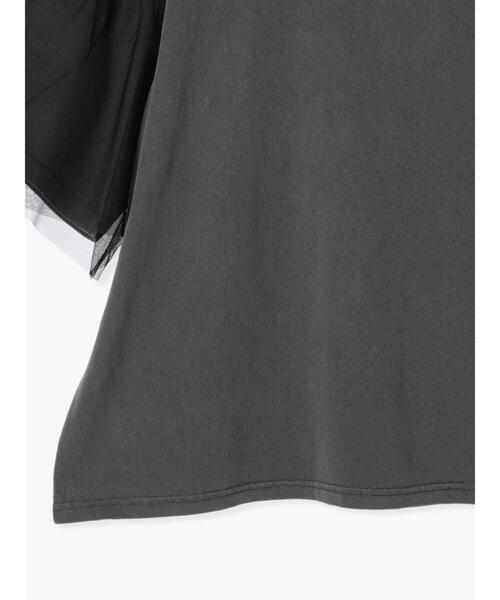 Samansa Mos2（サマンサ モスモス）の「袖チュールピグメントTシャツ（Tシャツ/カットソー・レディース・ブルー/キナリ/チャコールグレー・F）」の22枚目の写真