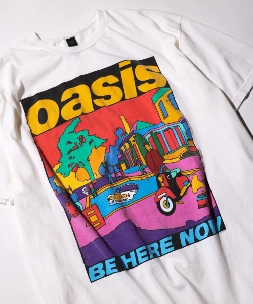 the Oasis(ジオアシス)の「【THRIFTY LOOK スリフティールック】 THRIFTY "OASIS" TEE ロック/ビンテージ/ユーズドライクTシャツ/オアシス/ヴィンテージ(Tシャツ/カットソー・メンズ・ホワイト・LARGE/X-LARGE/MEDIUM)」の2枚目の写真