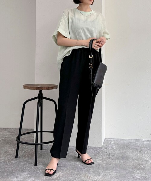 fredy emue（フレディエミュ）の「【WEB限定カラーあり】Tシャツブラウス（シャツ/ブラウス・レディース・ミント/ベージュ/ライトグレー/オフホワイト/チャコールグレー・38）」の21枚目の写真