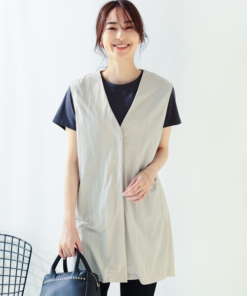 B:MING by BEAMS(ビーミングバイビームス)の「カットソー サマー ジレ(ベスト・レディース・ブラック/ベージュ・SMALL/MEDIUM)」の2枚目の写真