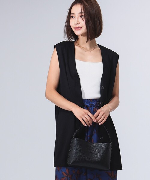 B:MING by BEAMS(ビーミングバイビームス)の「カットソー サマー ジレ(ベスト・レディース・ブラック/ベージュ・SMALL/MEDIUM)」の1枚目の写真