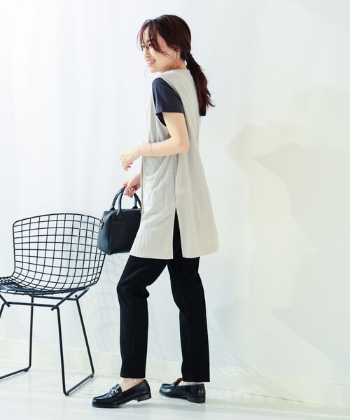 B:MING by BEAMS(ビーミングバイビームス)の「カットソー サマー ジレ(ベスト・レディース・ブラック/ベージュ・SMALL/MEDIUM)」の4枚目の写真