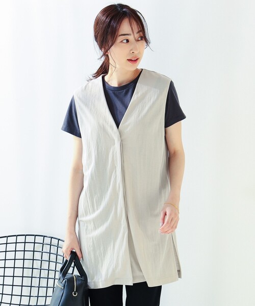 B:MING by BEAMS(ビーミングバイビームス)の「カットソー サマー ジレ(ベスト・レディース・ブラック/ベージュ・SMALL/MEDIUM)」の6枚目の写真