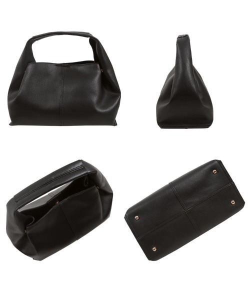 KOBE LETTUCE（コウベレタス）の「ソフトフェイクレザーワンハンドルバッグ（ハンドバッグ・レディース・ブラック/アイボリー/ブラウン・F）」の7枚目の写真