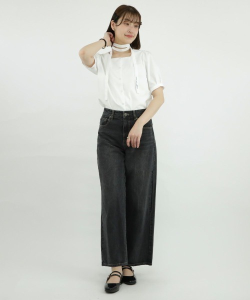 F i.n.t（フィント）の「アレンジタイ付きスクエアネックブラウス/fint（シャツ/ブラウス・レディース・ライトベージュ/オフホワイト・FREE）」の16枚目の写真