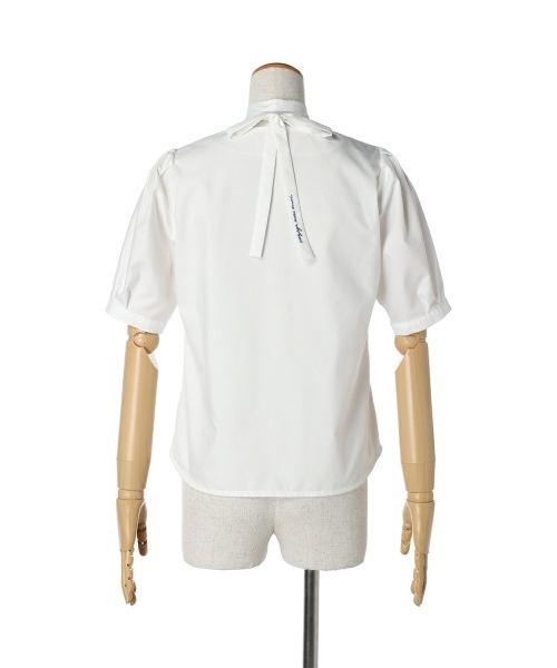 F i.n.t（フィント）の「アレンジタイ付きスクエアネックブラウス/fint（シャツ/ブラウス・レディース・ライトベージュ/オフホワイト・FREE）」の4枚目の写真