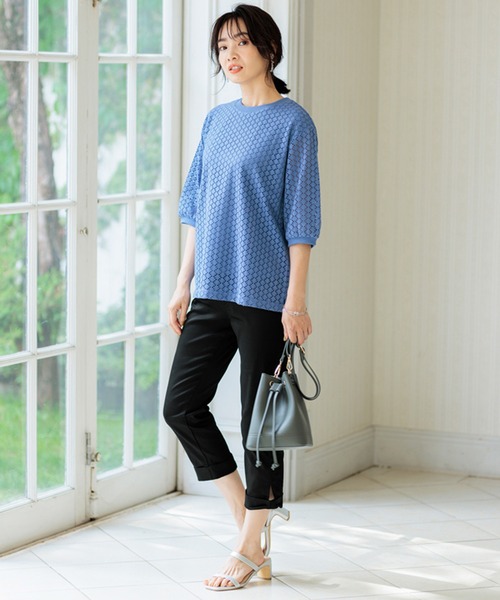 BELLUNA PLUS(ベルーナ)の「裾リボン綿サテンクロップドパンツ55丈(その他パンツ・レディース・イエロー/ライトグレー/ブラック/カーキ/オフホワイト・SMALL/MEDIUM/LARGE/X-LARGE)」の20枚目の写真