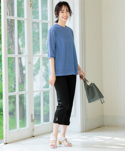 BELLUNA PLUS(ベルーナ)の「裾リボン綿サテンクロップドパンツ55丈(その他パンツ・レディース・イエロー/ライトグレー/ブラック/カーキ/オフホワイト・SMALL/MEDIUM/LARGE/X-LARGE)」の21枚目の写真