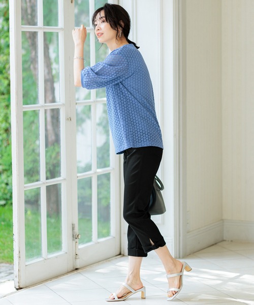 BELLUNA PLUS(ベルーナ)の「裾リボン綿サテンクロップドパンツ55丈(その他パンツ・レディース・イエロー/ライトグレー/ブラック/カーキ/オフホワイト・SMALL/MEDIUM/LARGE/X-LARGE)」の22枚目の写真