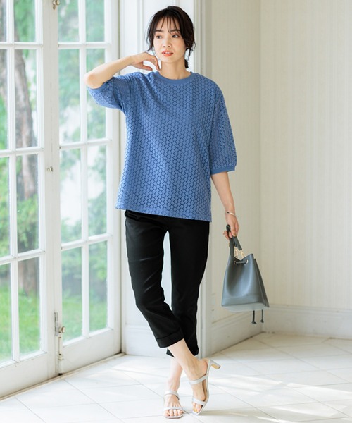 BELLUNA PLUS(ベルーナ)の「裾リボン綿サテンクロップドパンツ55丈(その他パンツ・レディース・イエロー/ライトグレー/ブラック/カーキ/オフホワイト・SMALL/MEDIUM/LARGE/X-LARGE)」の19枚目の写真