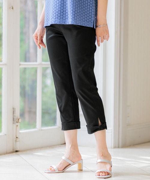 BELLUNA PLUS(ベルーナ)の「裾リボン綿サテンクロップドパンツ55丈(その他パンツ・レディース・イエロー/ライトグレー/ブラック/カーキ/オフホワイト・SMALL/MEDIUM/LARGE/X-LARGE)」の16枚目の写真
