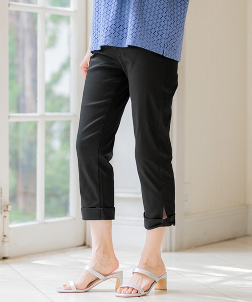 BELLUNA PLUS(ベルーナ)の「裾リボン綿サテンクロップドパンツ55丈(その他パンツ・レディース・イエロー/ライトグレー/ブラック/カーキ/オフホワイト・SMALL/MEDIUM/LARGE/X-LARGE)」の18枚目の写真