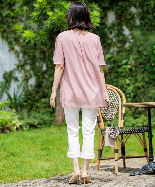 BELLUNA PLUS(ベルーナ)の「裾リボン綿サテンクロップドパンツ55丈(その他パンツ・レディース・イエロー/ライトグレー/ブラック/カーキ/オフホワイト・SMALL/MEDIUM/LARGE/X-LARGE)」の15枚目の写真